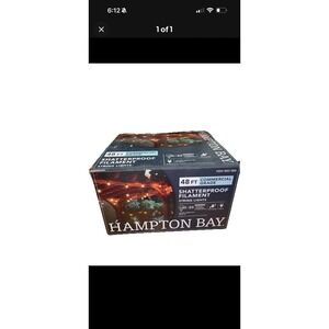 Hampton Bay Shatterproof Filament String Lights 48ft LED X 24 Open Box New!